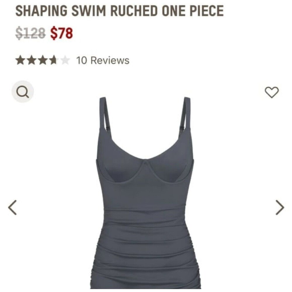 Skims Sculpting swim gunmetal